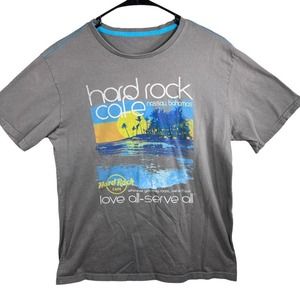 Vintage Hard Rock Cafe Nassau, Bahamas Short Sleeved Gray Tee Shirt